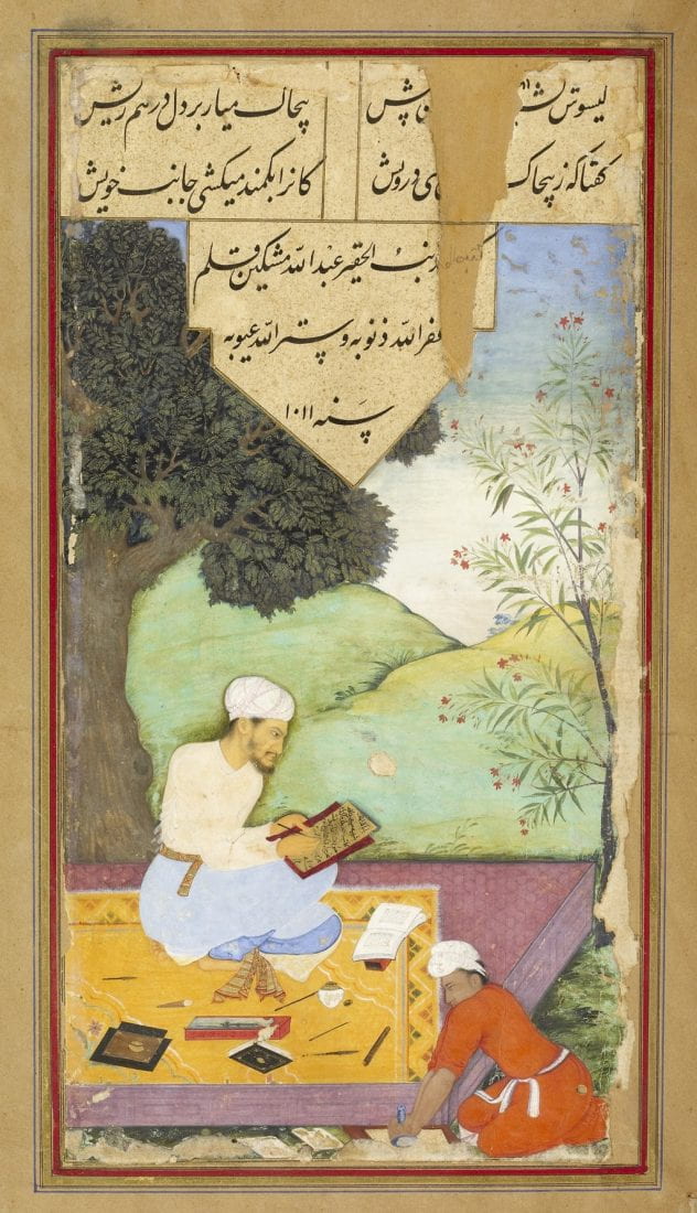 Painting of a Persian scribe writing